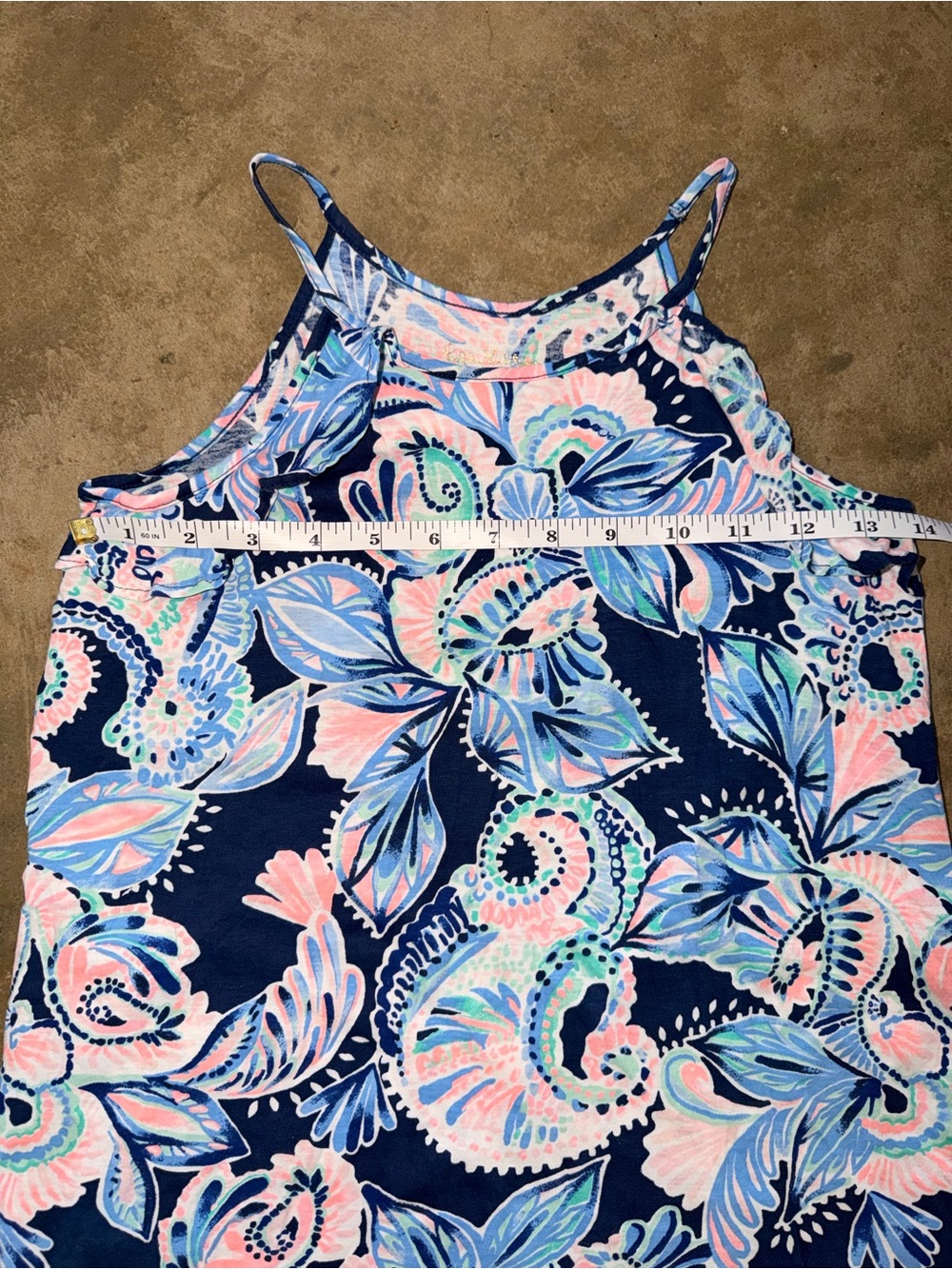 Lilly Pulitzer Girls Navy Pink Paisley Shift Dress Size M Floral Sleeveless - Picture 5 of 10